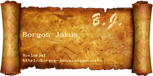 Borgos Jakus névjegykártya